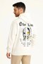 Marchè Bien Men's Hooded Sweatshirt with Kangaroo Pocket, 3 Thread Cotton Printed Hoodie - White - 4