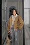 Khaki Hooded Double Layer Bomber Coat - 3