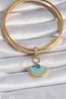 Ajda Charm with Brass Gold Color Evil Eye Beads - 2