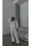 Marchè Bien Women's Embroidered 3 Thread Cotton Sweat Top and Bottom Set - White - 4