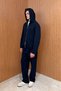 Men's Double Face Basic Hooded Set Navy Blue - 3