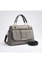 Gray Self-Patterned Women's Bag with Gold Detail and Soft Texture, with Crossbody Strap - 4