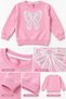 Girl's Bowknot Printed Sweatshirt 100% Cotton with Fleece Inside - 3