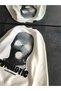 Women's 3 Thread Winter Crew Neck Printed Sweatshirt - White