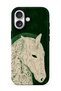 iPhone 17 Compatible - Floral Horse, Double Layer Cover, Glossy Surface Protective Case