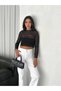 Women's Lace Long Sleeve Blouse - Black - 8