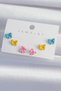 Brass Colorful Enamel Minimal Bow Earring Set - 2