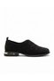 Women's Black Crystal Stone Printed Gold Heel Detailed Casual Loafer Shoes - 5