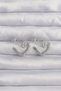 Brass Silver Color Zircon Stone Curved Half Heart Earrings