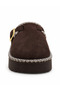 Women's Brown Fur Suede Look Thick Sole Winter Slippers - 5