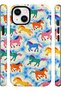 متوافق مع iPhone 15 PLUS / 14 PLUS - تصميم الخيول الملونة، غطاء مزدوج الطبقات، غلاف حماية ذو سطح لامع - 2