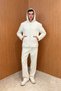 Men's Double Face Basic Hooded Set Beige - 2