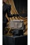 Gray Self-Patterned Women's Bag with Gold Detail and Soft Texture, with Crossbody Strap