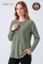Women's Winter Twisted Patterned 4-Button Knitwear Look Mother's Combed Cotton Blouse - 2