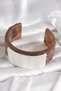 Brown Marble Pattern Acrylic Plastic Silver Rectangular Plate Vintage Women's Bracelet - 2