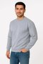 Marchè Bien Men's 3 Thread Cotton Plain Crew Neck Sweatshirt - Gray - 2