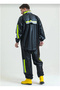Marchè Bien Men's Premium Motorcyclist Courier Raincoat Suit Waterproof Pvc Fabric with Reflectors - Black - 4