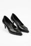Helas Pointed Toe Thin Buckle Women's Stiletto Black Wrinkled - 4