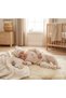 100% Cotton Ecru Happy Lambs Patterned 3-Piece Unisex Baby Hospital Release & Bodysuit Set (Footed Bottom, Double-Breasted Top, Ear-Haired Hat) - 2