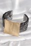 Black Marble Pattern Acrylic Plastic Gold Square Plate Model Vintage Women's Bracelet - 2