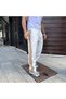Marchè Bien Men's 3 Thread Cotton Garnished Striped Pocketed Sweatpants - White - 2