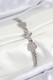 Brass Zircon Stone Clover Model Silver Color Women's Bracelet