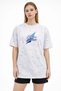 Marchè Bien Women's Acid Washed Oversize T-Shirt Crew Neck Short Sleeve T-Shirt - White - 4