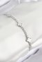 Brass Zircon Stone Clover Model Silver Color Women's Bracelet