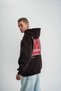Men's Embroidered Hooded Oversize 3 Thread Cotton Sweatshirt Hoodie - Black - 5