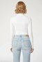 Women's Full-Length Ribbed Lycra Camisole Badi Slim Long Sleeve - White - 5