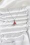 316L Steel Chain Silver Color Red Pine Tree Model Christmas Themed Women's Necklace - 2