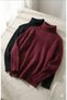Marchè Bien Men's Camisole High Neck Lycra Ribbed Slim Fit Bodysuit Set of 2 Black-Claret Red - 2