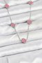 316L Steel Chain Silver Color Pink Baby Boy Clover Women Necklace
