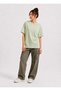 Women's Navy Blue Ecru Striped Oversize Crew Neck Long Sleeve T-Shirt Nns022 - 2