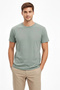 Marchè Bien Men's Crew Neck Summer Short Sleeve Plain T-Shirt Regular Fit T-Shirt - Mint Green - 3