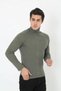 Marchè Bien Men's Ribbed Camisole Fabric High Neck Full Lycra Slimfit Bodysuit - Khaki - 2