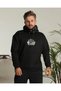 Marchè Bien Men's Hooded Sweatshirt with Kangaroo Pocket, 3 Thread Cotton Printed Hoodie - Black - 5