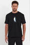 Marchè Bien Men's T-Shirt Penguin Printed Crew Neck Short Sleeve Summer T-Shirt - Black