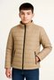 Boy's Inflatable Fiber-Filled Water-Repellent Jacket with Zipper Pockets - Beige - 4