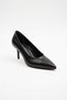 Yotel open toe thin heel women's stiletto black leather - 6