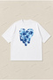 Bape Blue Heart Printed Oversize Boxy Cut Unisex 100% Cotton Tshirt |   Streetwear