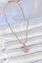 316L Steel Gold Color Chain Purple Enamel Flower Embroidered Portrait Model Women's Necklace - 2