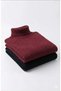 Marchè Bien Men's Camisole High Neck Lycra Ribbed Slim Fit Bodysuit Set of 2 Black-Claret Red - 3
