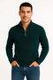 Marchè Bien Men's Half-Zip Knitwear Sweater Thessaloniki Knit Stand Collar Cotton Woven Regular Fit - Hak - 4