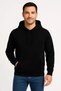 Men's 3 Thread Cotton Hooded Kangaroo Pocket Sweatshirt Hoodie - Black - 6