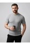 Marchè Bien Men's Summer Knitwear Woven T-Shirt Short Sleeve Crew Neck Knitted Pattern T-Shirt - Gray - 2