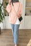 Women's 2 Thread Combed Cotton Zipper Detailed Asymmetrical Cut Hijab Tunic 3250 - 3
