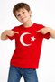 Marchè Bien Boys' T-Shirt Crew Neck Moon Star Flag Printed T-Shirt - Red