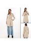 Marchè Bien Women's Cashmere Coat Black Wool Woven Double-Breasted Collar Lined Pocketed Belted Long Length - Beige - 6
