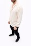 Men's Aerobin Fabric Oversize 4 Season Long Sleeve Comfortable Fit Shirt - Beige - 3